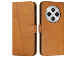 Compre Capa Protetora De Couro Com Suporte Flip Para Xiaomi Poco C75 4g / Redmi 14r 5g / 14c 4g, Amarela