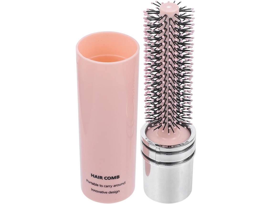 Escova De Cabelo Redonda Dobrável Com Rolo Retrátil, Pente Modelador Portátil, Ideal Para Secar E Estilizar O Cabelo Em