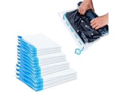 Pacote Com 10 Sacos De Armazenamento A Vácuo Transparentes Fecho Enrolar (40 X 60) - Perfeitos Para Roupas, Roupas Cama E Muito Mais
