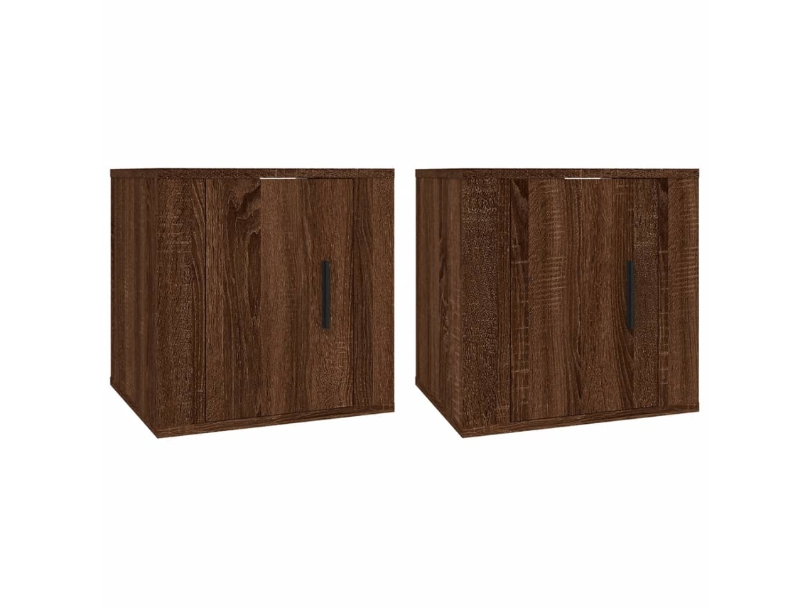 Wall-mounted Tv Cabinet Set, Wall-mounted Tv Cabinet Sets Vidaxl Marrom Madeira Processada (n/a)
