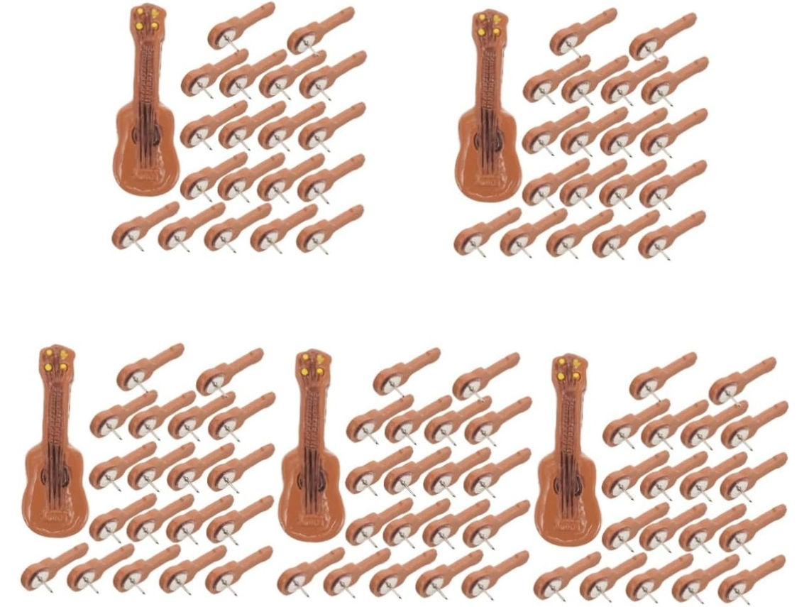 Conjunto De 100 Tachinhas Decorativas Em Formato Guitarra Para