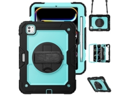 Capa Para Ipad Pro 11 2025/2024 11 Polegadas À Prova De Choque,com Suporte E Alça De Ombroazul Claro + Preto