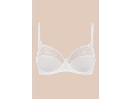 Soutien de Mulher GAIA Soft Underwear Lingerie Side Stays Branco (90E)