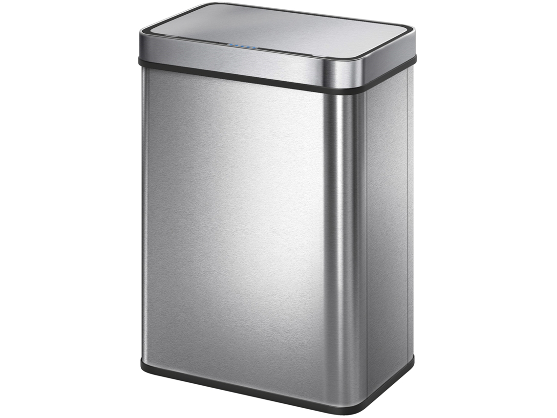 Lixeira Automática 50l Em Aço Inox Com Tampa Soft-close, Sensor Cozinha Na Cor Prata