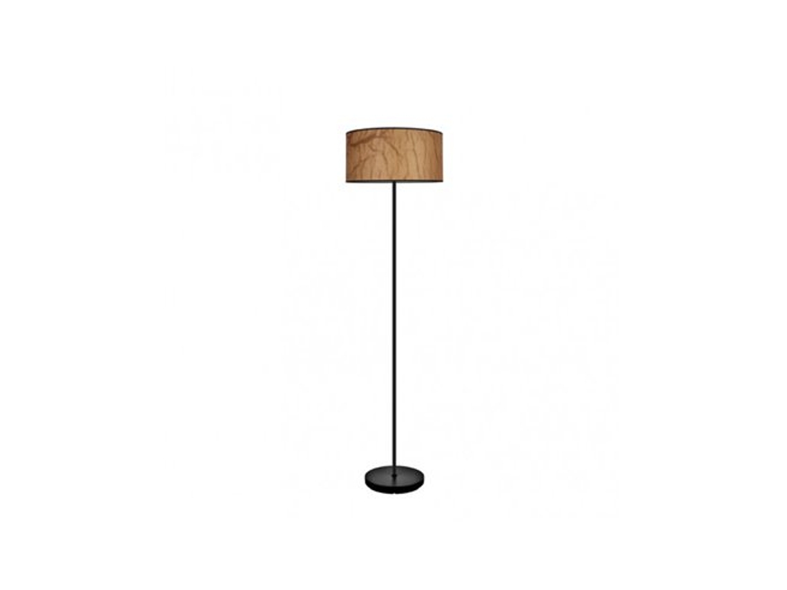 Pé De Sala De Papiro 1xe27 Pergaminho/preto 162x40x40 Cm Fabrilamp