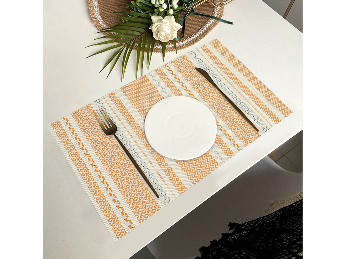 Individual De Mesa Em Pvc Isolante Térmico - Tapete Decorativo Ocidental Resistente A Óleo Para Restaurante