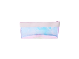 KOFIHETY Estojo Pencil Case Impermeável Colorido Transparente Com Lantejoulas Branco Triangular Para Maquilhagem