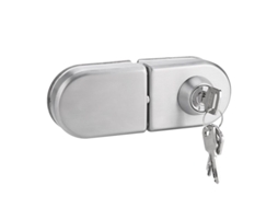 Trava De Vidro Anti-roubo Segura 10~12mm Inox Com Chaves Abertura/fechamento Para Portas De Banheiro E Vitrines