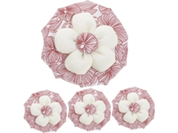 Conjunto De 4 Protetores Segurança Para Maçanetas, Em Algodão Vermelho Antiestático, Com Estampa Floral, Ideais Para Uso