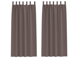 Maison Exclusive - Cortinas Blackout Com Argolas 2 Pcs Marrom Escuro 225 X 140 Cm