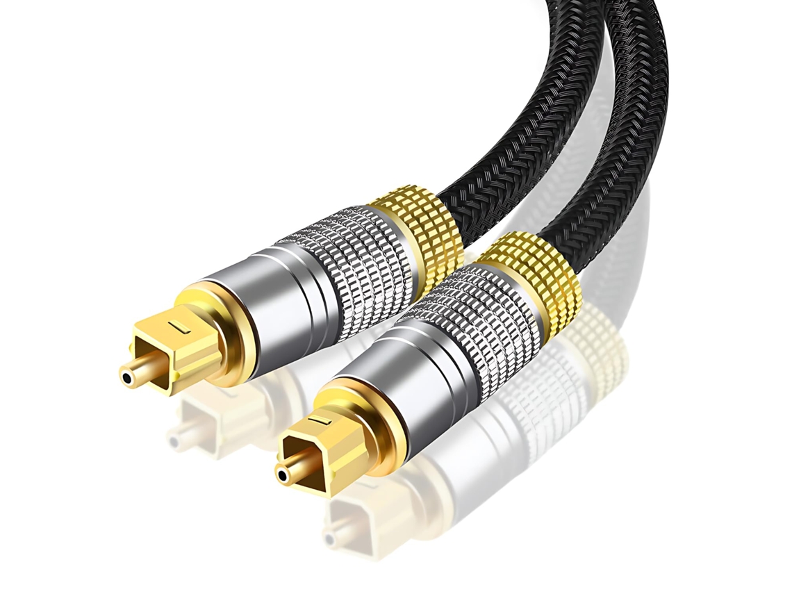 Cabo Óptico Digital Toslink 5 M Banhados a Ouro AQUAFORGE