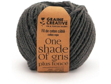 Linha de Algodão GRAINE CRÉATIVE (Cinzento - Algodão - 2.5 mm)