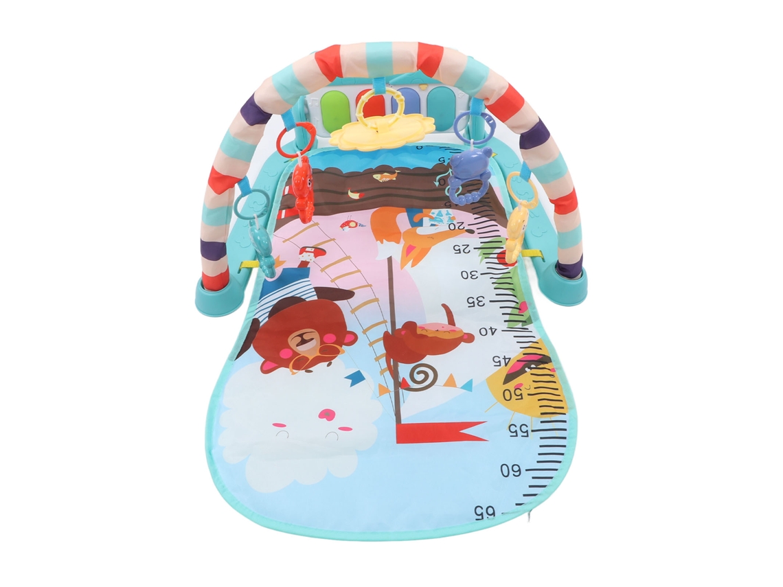 Tapete De Ginástica Infantil Com Piano De Chute Soft Educativo Para Bebê Padrão Barco Turquesa