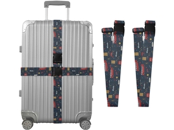 Conjunto De 2 Cintas Bagagem Personalizadas London British Doodle Para Malas Com Fivelas Ajuste