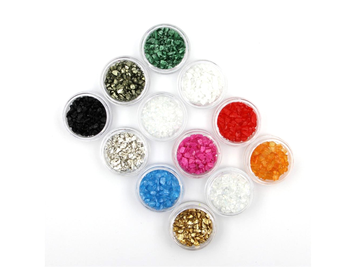 12 Cores Strass De Vidro Irregular Para Decoração De Unhas Art Manicure Paillettes