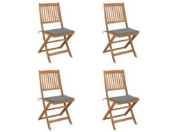 Folding Chair, Folding Chairs Vidaxl Cinzeto Madeira De Acácia (n/a)