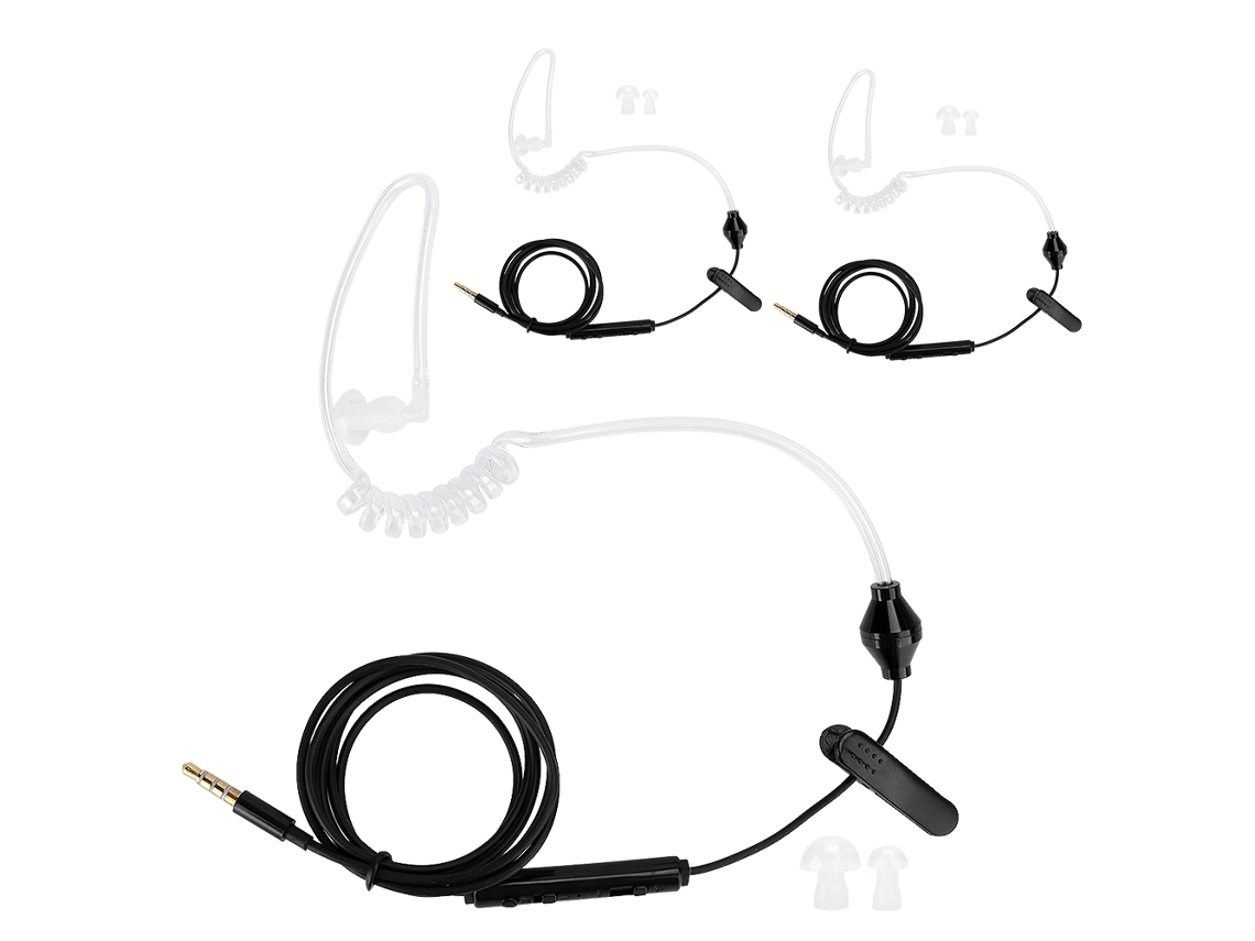 Aetheria 3 Conjuntos Fone de Ouvido Tubo de Ar Hrt 1 com Microfone Plug 3.5mm Fio Preto