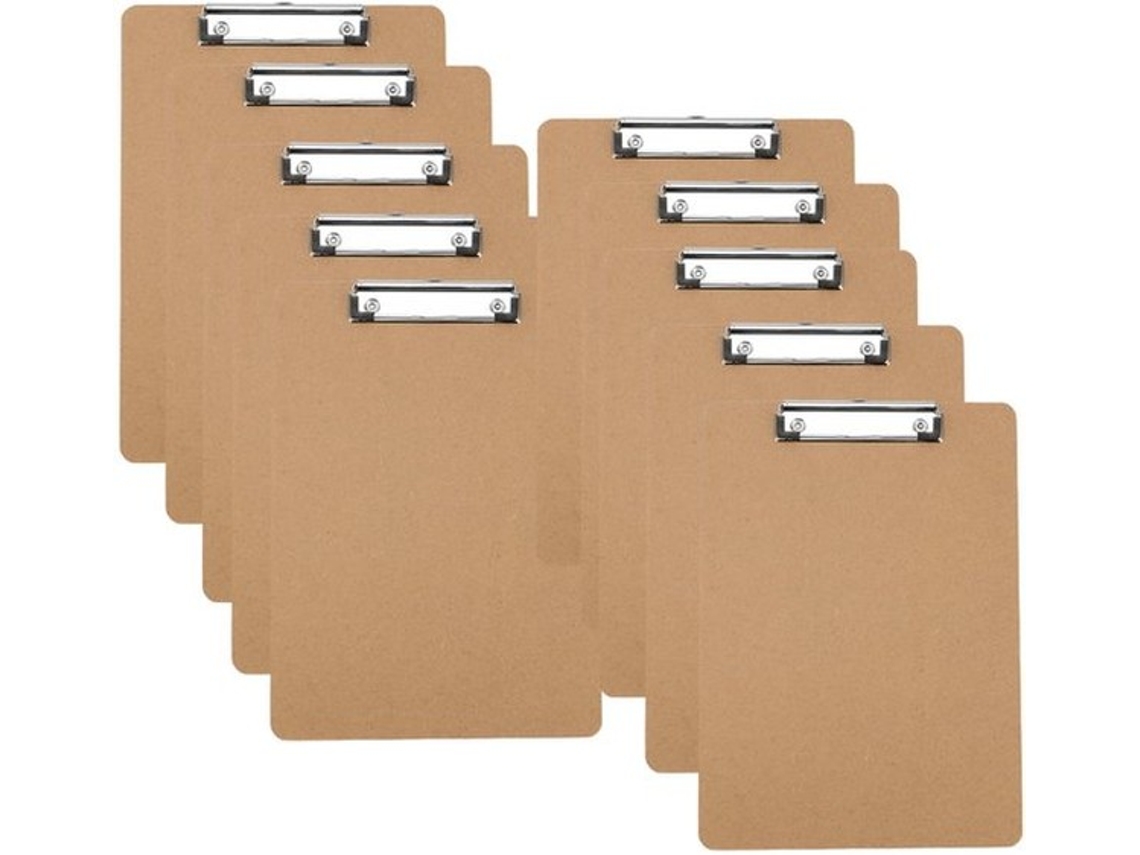 Klembord A6 - Klemborden De Madeira - Broche Metálico - Papel Clip - Suporte De Fixação - Rígido E Brilhante - Quadro De Notas