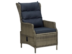 Maison Exclusive - 9 Pcs Conjunto Jantar Exterior Com Almofadões Vime Pe Castanho