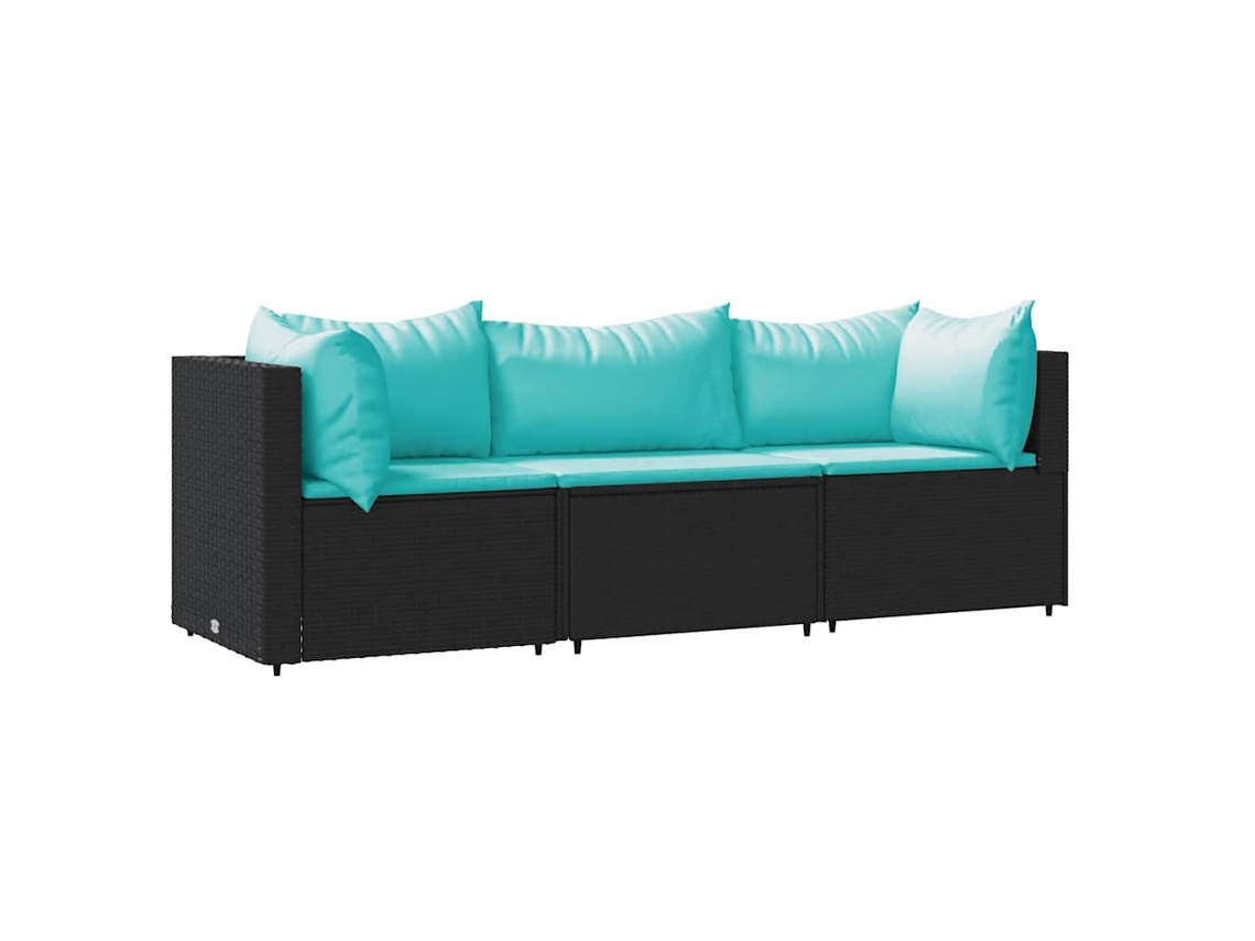 Garden Lounge Set, Garden Lounge Sets Vidaxl Preto Rattan / Vime (n/a)