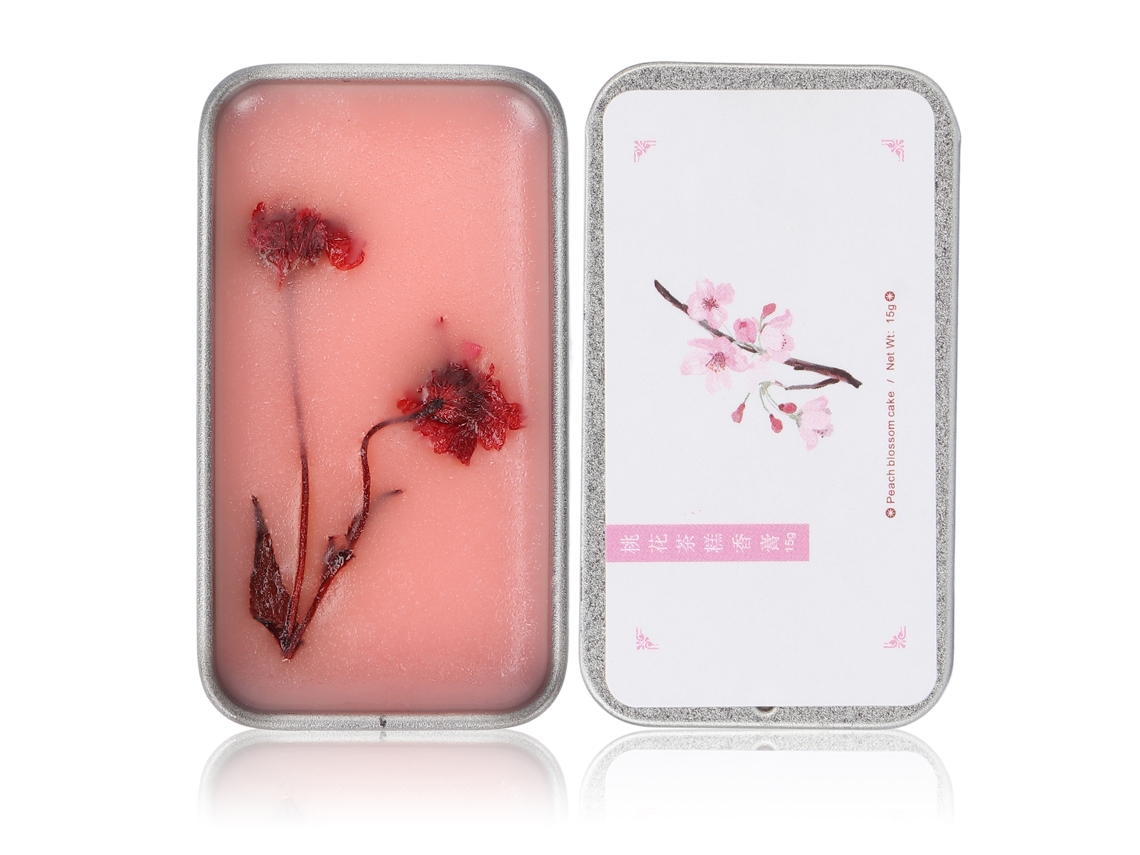 Perfume Sólido De Chá Branco E Flor De Pêssego 15g Portátil Para Mulher, Elegante E Seguro