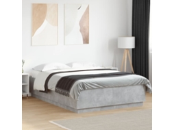 Vidaxl Estrutura De Cama 120x200 Cm Derivados De Madeira Cinza Cimento