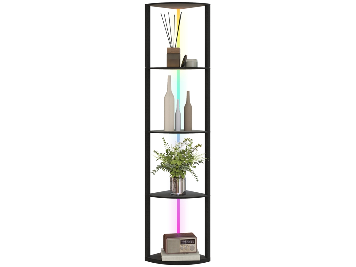 Luminária Chão Led 5 Níveis Intensidade Prateleira Rgb Controle Remoto