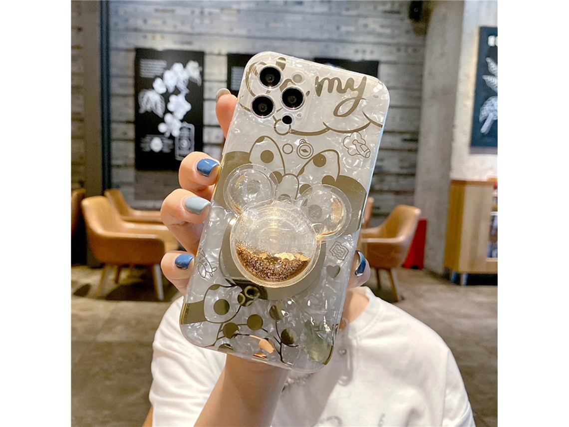Compatível com Iphone e Suporte Brilhante para Celular, Capa Fofa Estampa do Meninas Mulheres AQUAFORGE