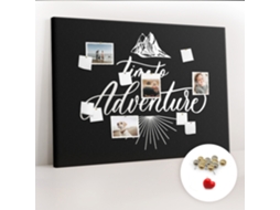 Painel De Cortiça Para Parede Citação De Viagem Para A Sala De Estar Espelharte (140x100 Cm)
