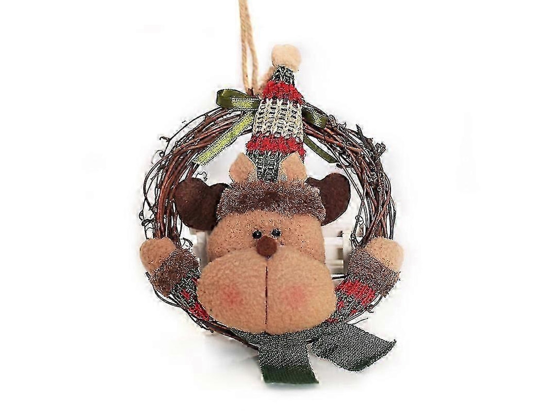 Grinalda De Natal Em Rattan Com Forma Redonda
