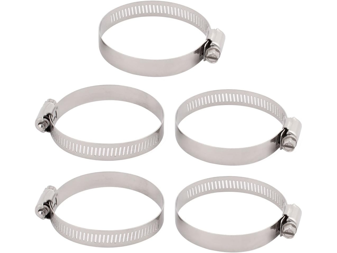 Conjunto de 5 Abraçadeiras Americanas Aço Semi resistente com Faixa Aperto 46 70mm e Largura 12mm CHABERLU