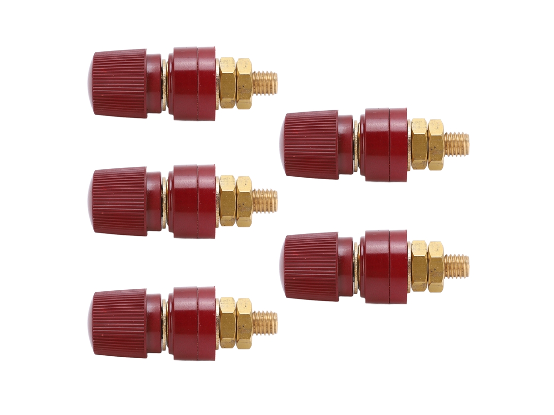 Terminal De Inversor De Latão Com Revestimento De Níquel Para Instrumentos Eletrônicos E Automóveis (5 Unidades, Vermelho)