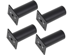 Conjunto De 4 Pés Apoio Ajustáveis Para Móveis Em Liga Alumínio Espacial, Na Cor Preta, Ideais Para Sofás E Mesas