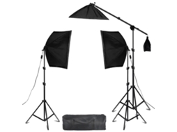 Kit De Softbox Para Fotografia, Suporte De Luz Ajustável, Soquete De Lâmpada E27,9pcs No Bulb