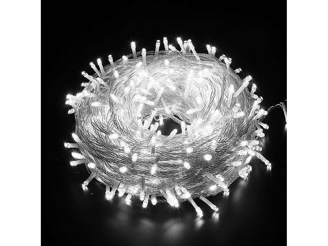 Grinalda Led Decorativa De Natal Com 8 Modos, 100 M, 800 Luzes, Branco Elysve