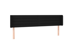 Cabeceira de Cama com Abas Tecido Preto MAISON EXCLUSIVE (163x16x78 cm)