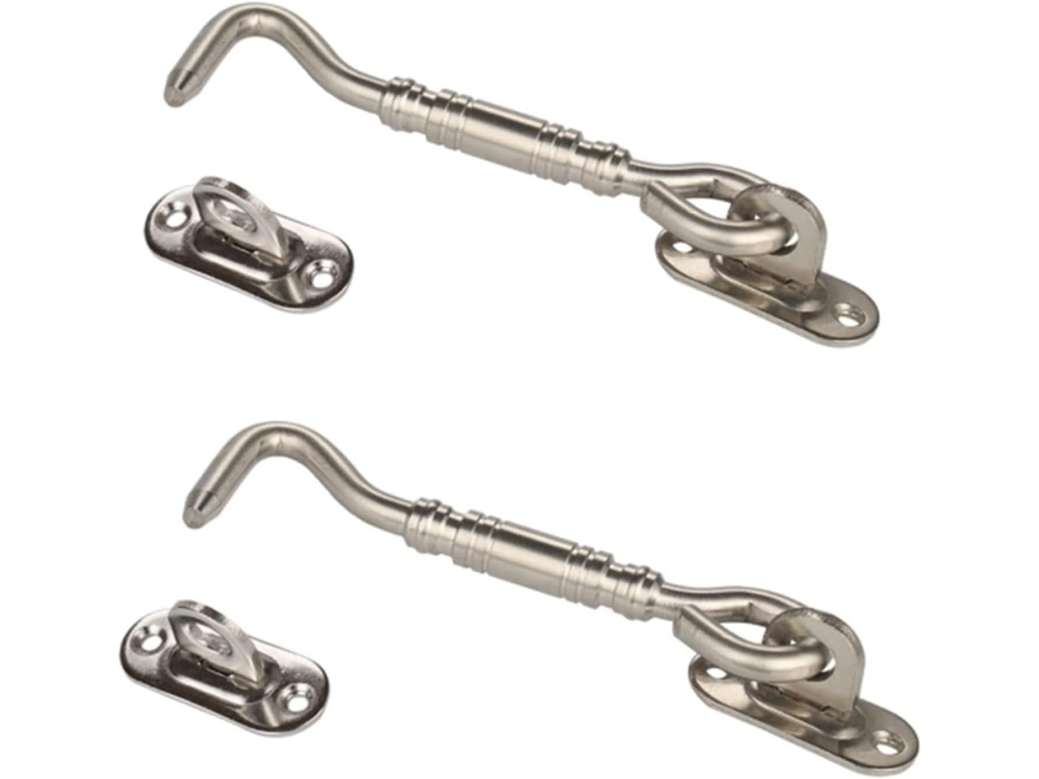 Fecho De Gancho E Olhal, Conjunto De Fecho Gancho E Olhal Para Cabine Em Aço Inoxidável, 2 Peças, 4-12 Polegadas 10