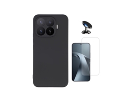 Kit Vidro Temperado Cleargorilasglass Capa Proteção Silicone Suporte De Carro Para Xiaomi 17t 5g - Preto