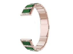 Pulseira De Aço Inoxidável Cravejada De Diamantes Para Samsung Galaxy Watch 3 De 41 Mm (preta + Branca)