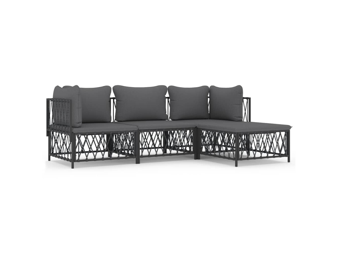 Garden Lounge Set, Garden Lounge Sets Vidaxl Antracite Aço (n/a)