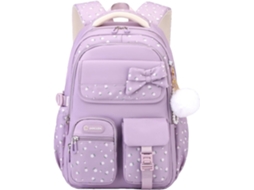 Mochila Fofa Com Laço E Vários Bolsos, Incluindo Um Compartimento Para Portátil De 15,6", Com Capacidade Para 42 Litros. Roxo Hexinyigjly