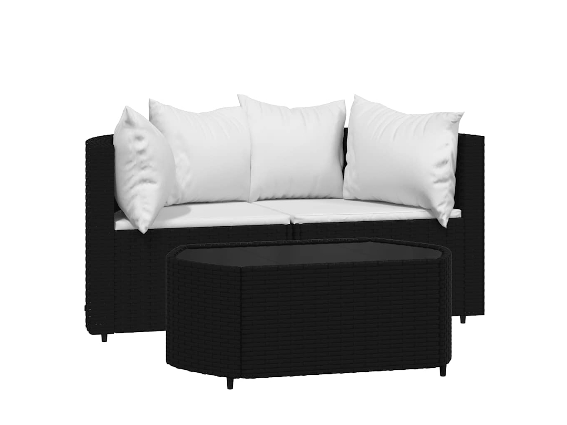 Garden Lounge Set, Garden Lounge Sets Vidaxl Preto Rattan / Vime (n/a)