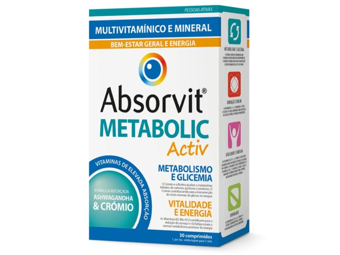 Suplemento Alimentar FARMODIÉTICA Absorvit Metabolic Activ (30 Comprimidos)