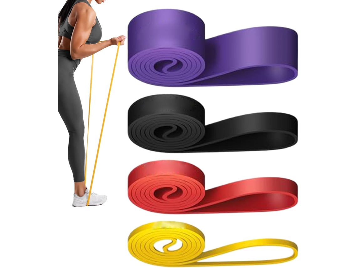Conjunto De 4-faixas Elásticas Resistência Para Exercícios, Portáteis E Ideais Viagem | Yoga Alongamento, Casa
