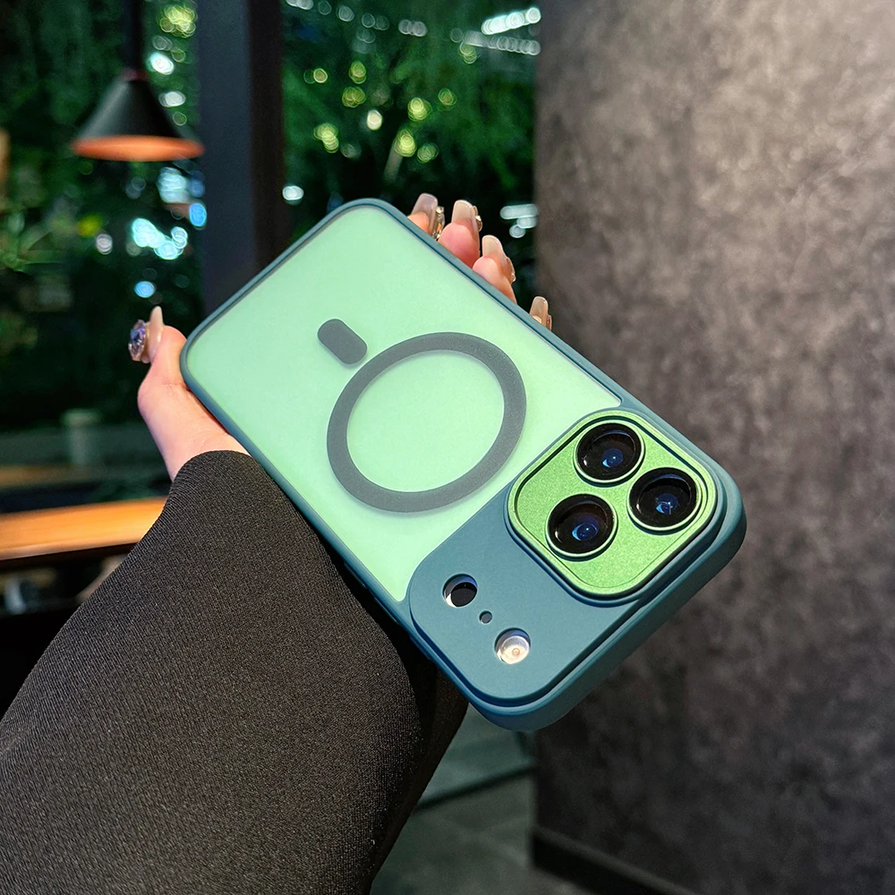 (verde, Iphone 15 Pro Max) Capa De Silicone Fosca Para Celular, Compatível Com Carregamento Sem Fio Magnético, Capa Protetora À Prova De Choque.