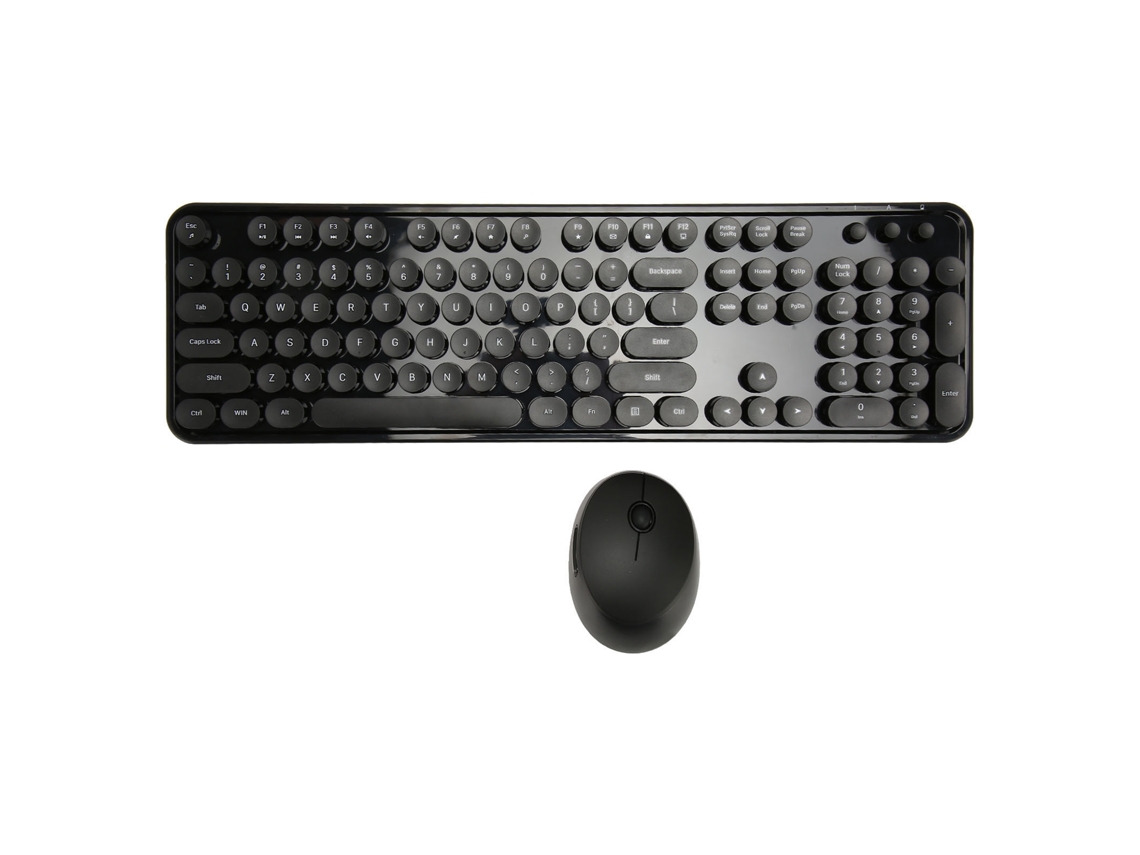 Conjunto De Teclado E Mouse Sem Fio 2.4g, Teclado Retrô Punk Fácil De Usar Para Computador Pc Aquaforge