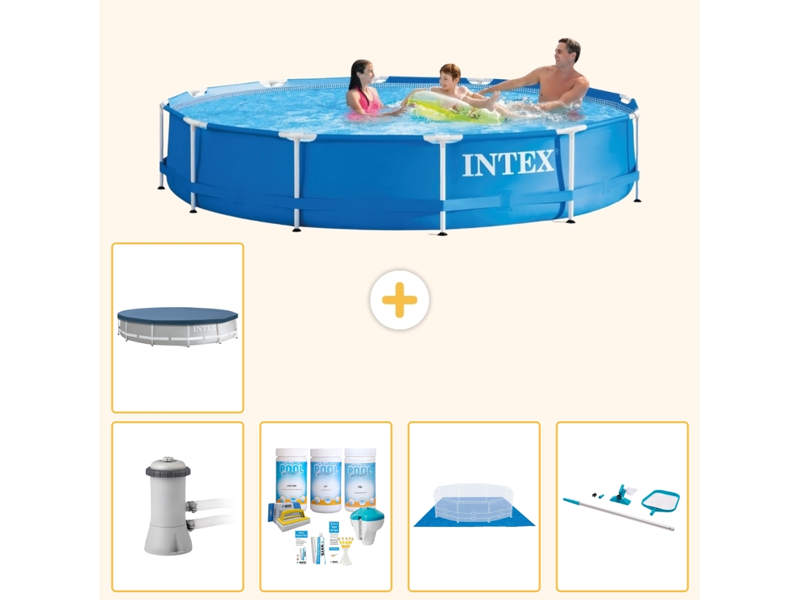 Intex Piscina Com Estrutura Redonda - 366x76 Cm - 6-peças S21176
