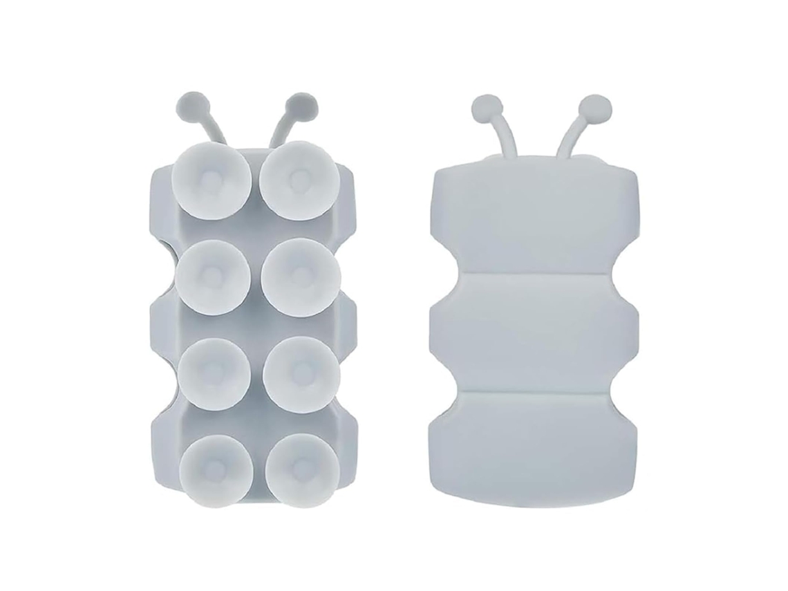 Kit 2 Suportes Cinza com Ventosa S/MARCA, Compatíveis com Bicos, Casa e Externos
