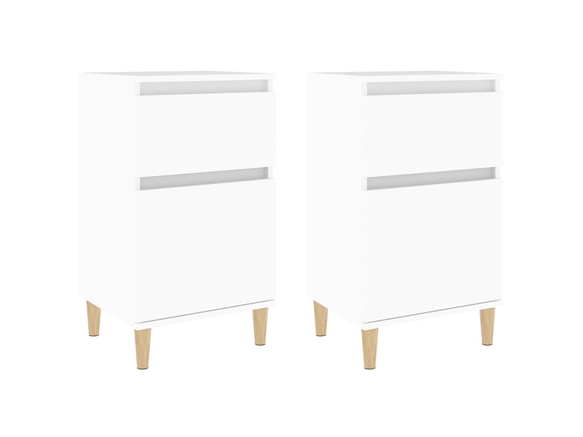 Bedside Cabinet, Bedside Cabinets Vidaxl Branco Madeira Processada (n/a)