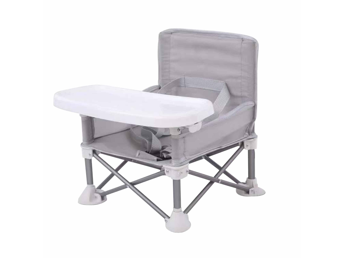 Primerox cadeira de Jantar Plegável para Bebê Portátil Infantil Outdoor Viagem Praia Camping Cinza